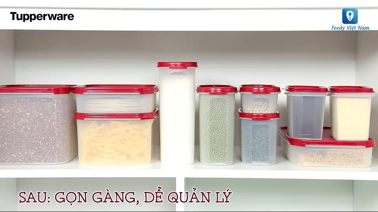 TỦ BẾP GỌN SẠCH NHỜ HỘP KỆ BẾP TUPPERWARE TỦ BẾP GỌN SẠCH NHỜ HỘP KỆ BẾP TUPPERWARE