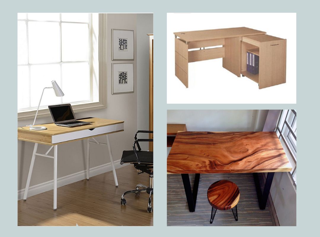 ván ép làm bàn ghế làm việc