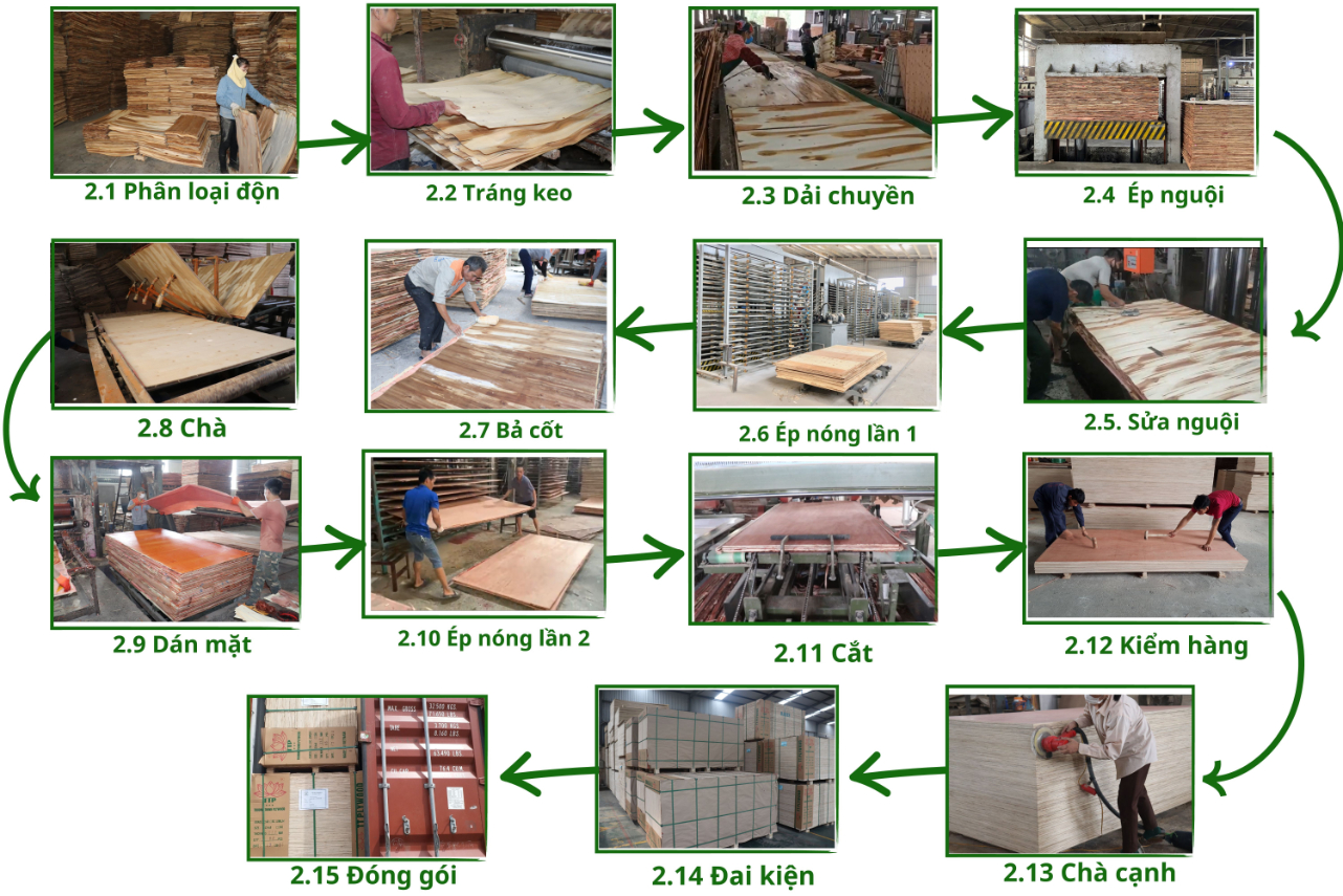 Quy trình sản xuất ván ép chà dán