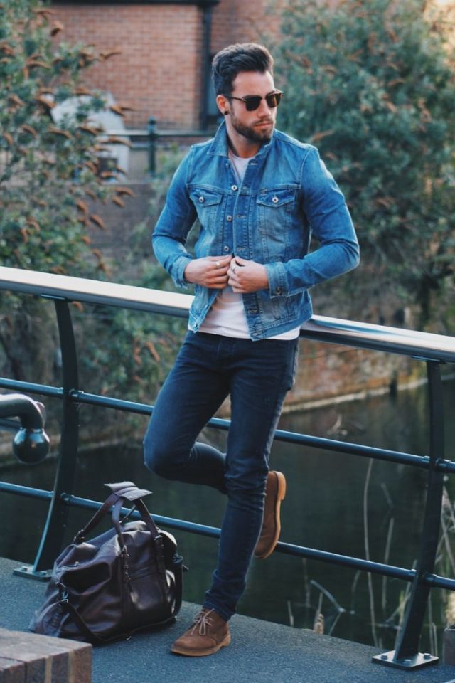 Áo khoác Denim mix cùng quần jeans và phụ kiện