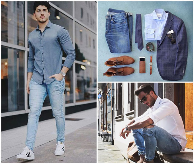 Áo sơ mi Oxford mix cùng quần Jean