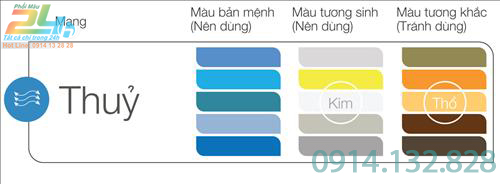 Bảng màu sơn cho người mệnh thủy