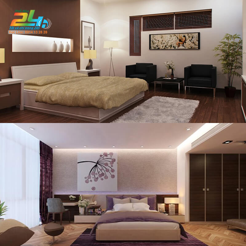 phối màu sơn phòng ngủ người mệnh thổ