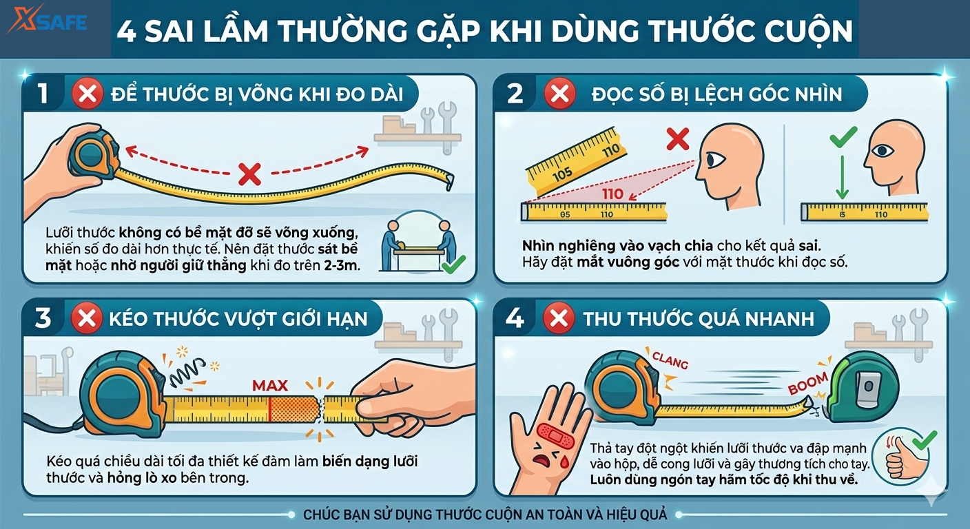 4 Sai Lầm Thường Gặp Khi Sử Dụng Thước Cuộn