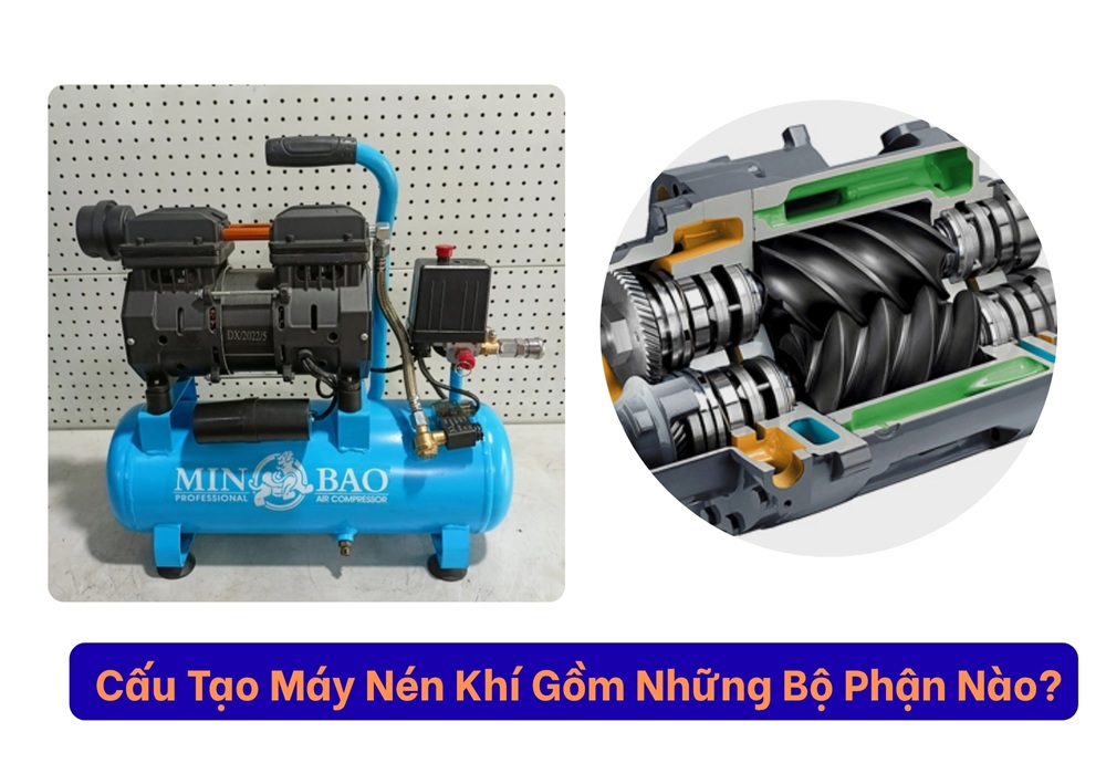 Cấu tạo máy nén khí gồm những bộ phận nào?