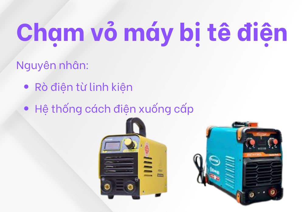chạm vào vỏ máy bị tê điện