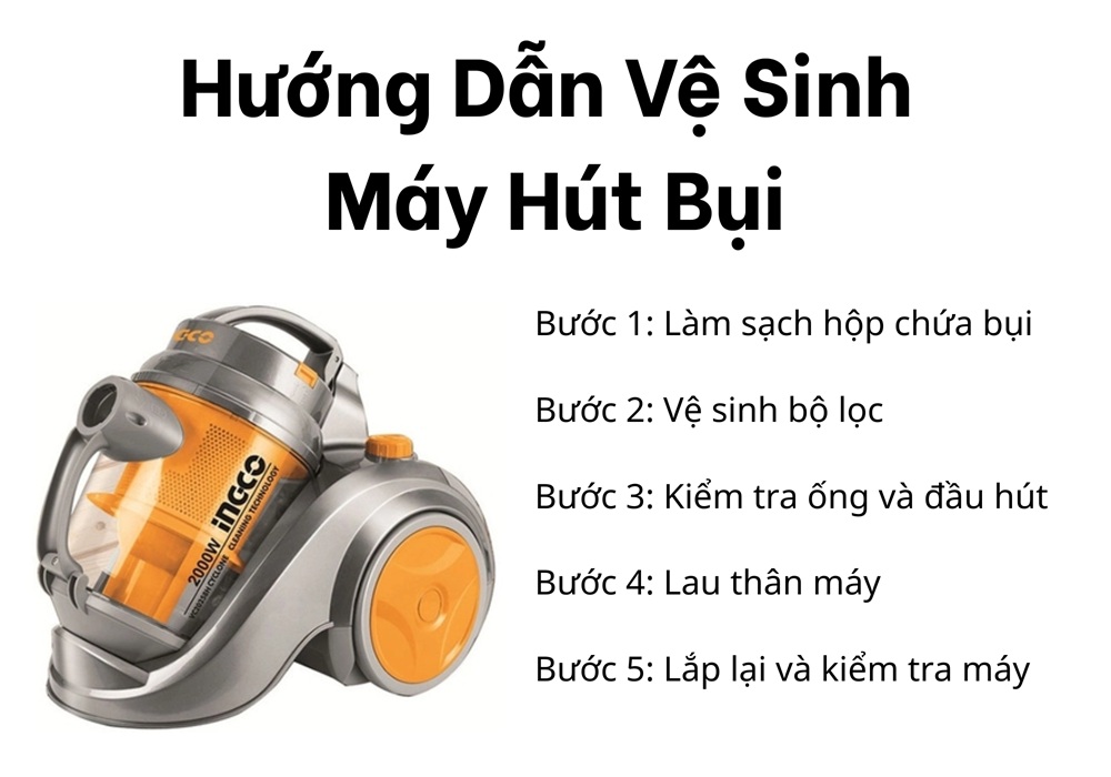 hướng dẫn vệ sinh máy hút bụi