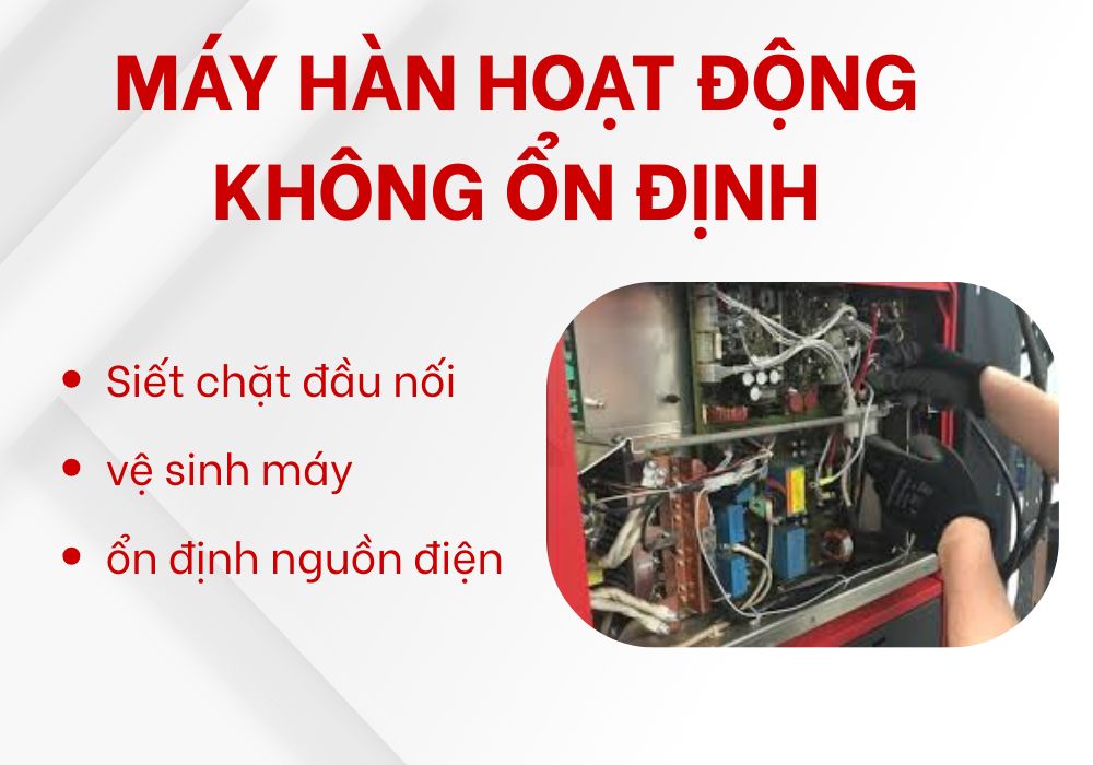 máy hàn hoạt động không ổn định