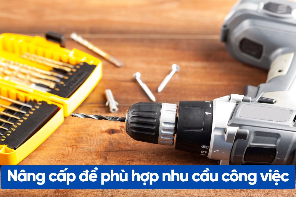 Tháo thay đầu máy khoan