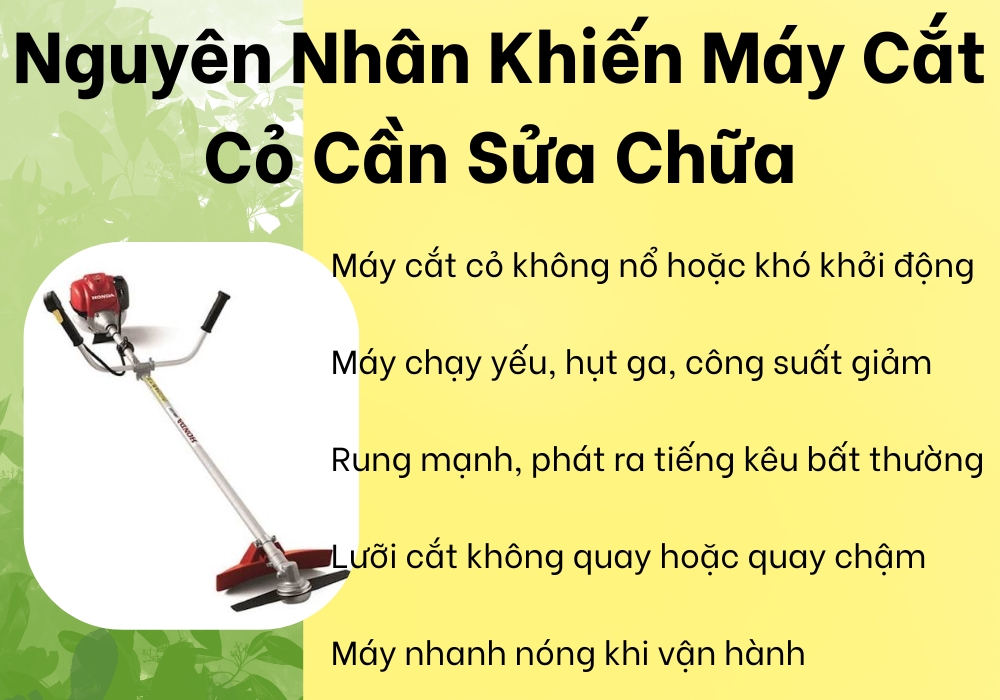 nguyên nhân máy cắt cỏ cần sửa chữa