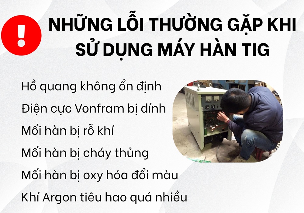 những lỗi thường gặp khi hàn tig
