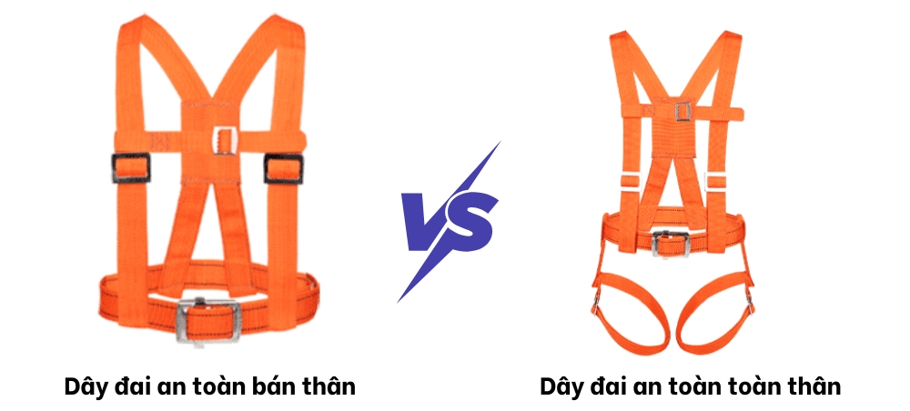 Dây đai toàn thân vs dây đai bán thân khác nhau như thế nào?