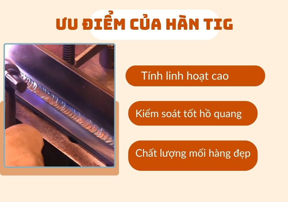 ưu điểm của phương pháp hàn tig