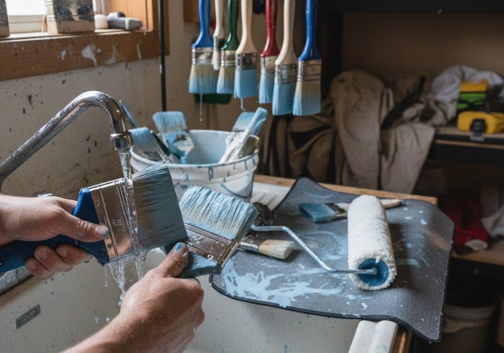 Vệ sinh chổi quét sơn