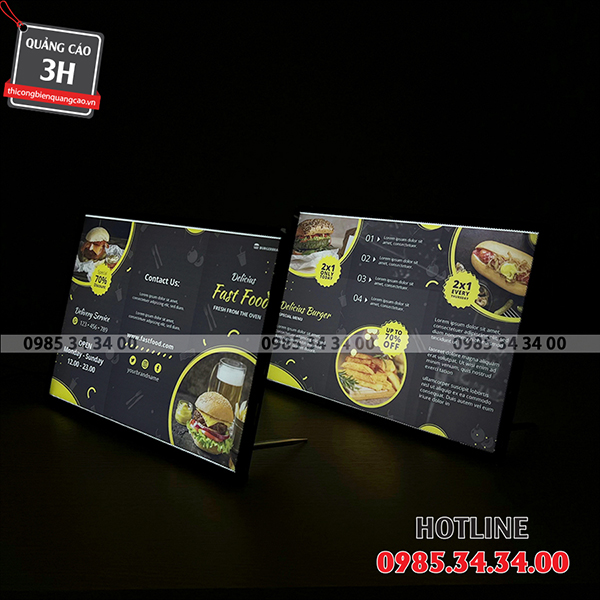 bảng đèn led menu
