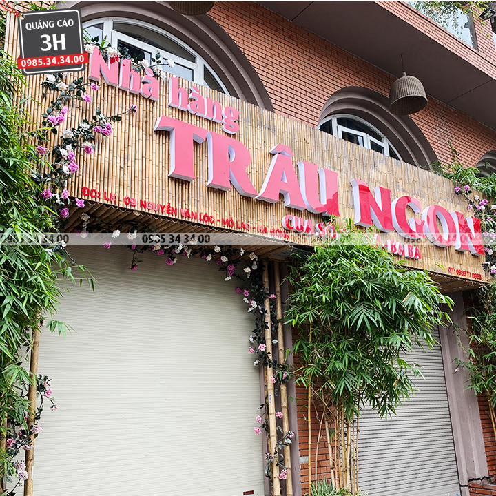 biển bảng nhà hàng thịt trâu