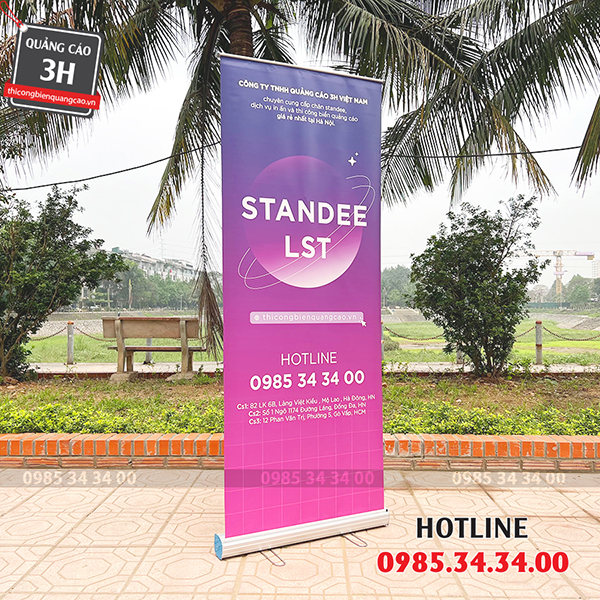 standee cuốn inox