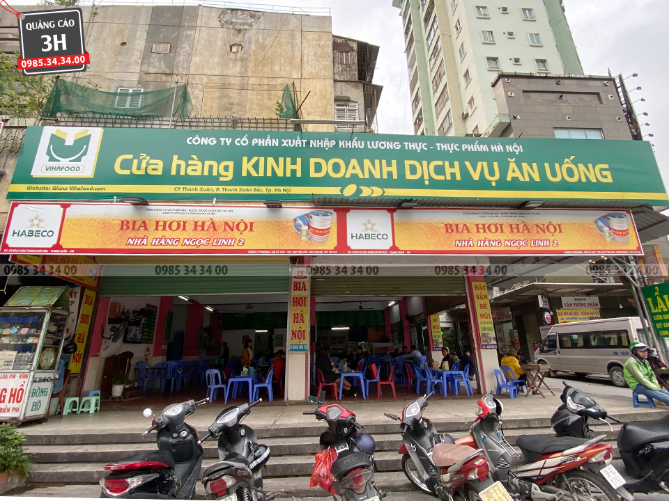 thi cong bien hieu qquang cao quan bia hoi ngoc linh-don vi thi cong quang cao 3h