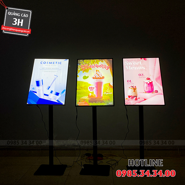 chân sắt bảng menu đèn led