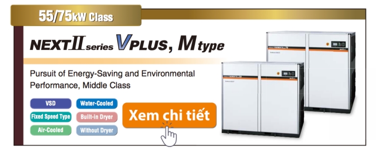 Máy trục vít ngâm dầu 55kw-75kw, click xem chi tiết