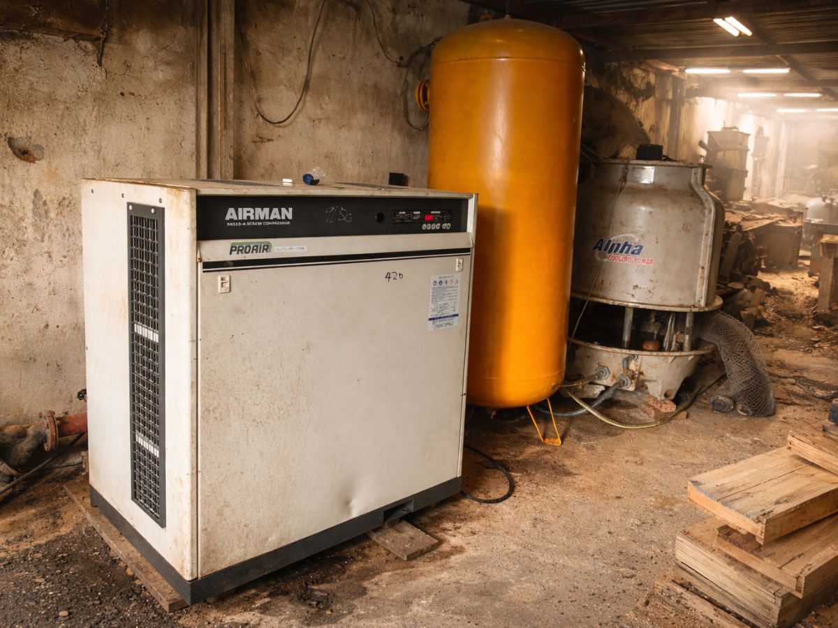 môi trường vận hành máy nén khí trong xưởng sản xuất công nghiệp
