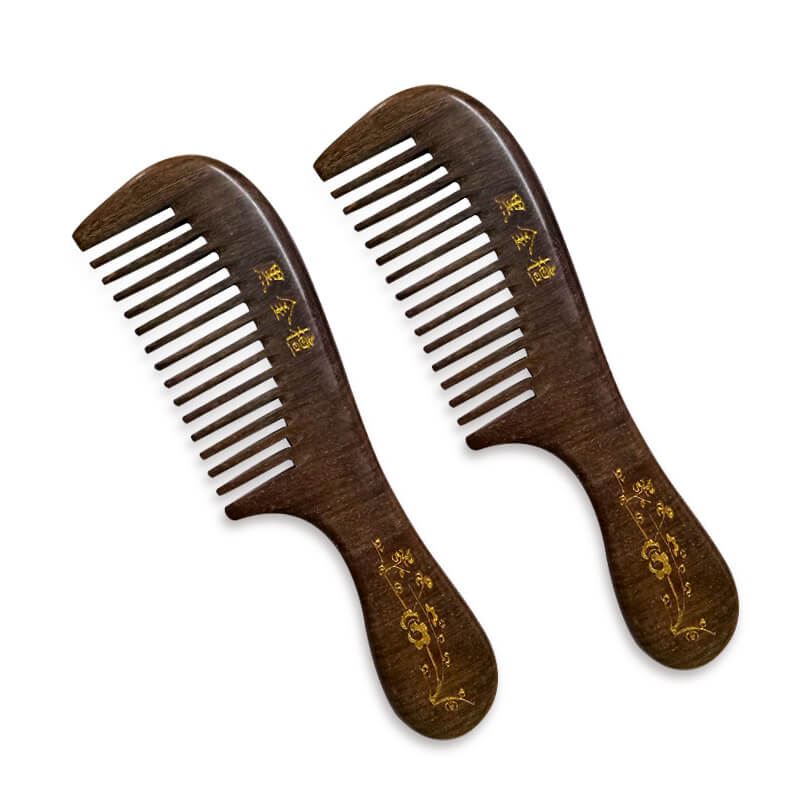 Lược gỗ đàn hương đen răng thưa