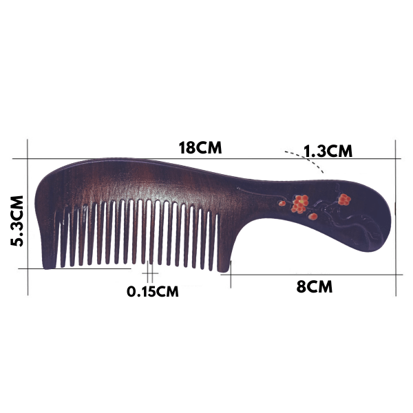 Lược gỗ đàn hương hoa đào