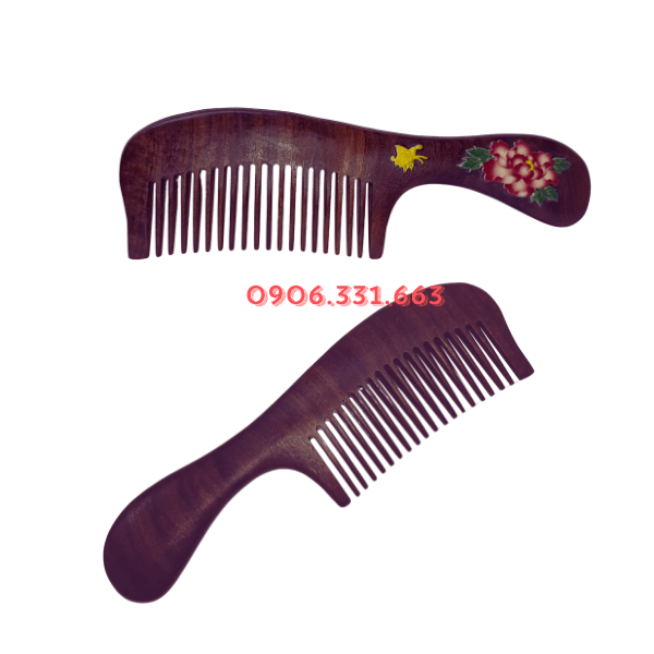 Lược gỗ đàn hương hoa mẫu đơn