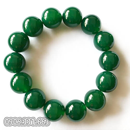 vòng tay phong thủy đá mã não xanh lục