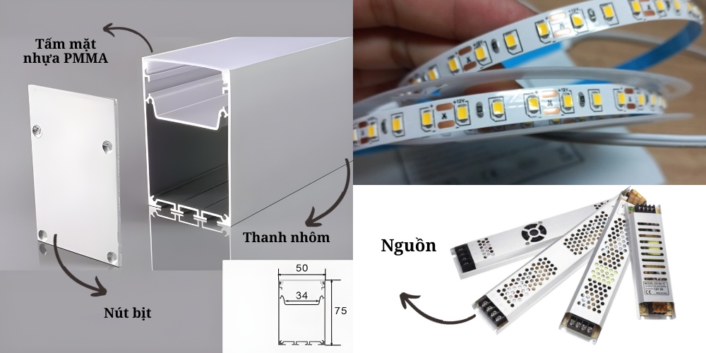 Đèn led thanh nhôm