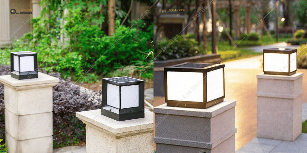 Đèn Trụ Cổng Năng Lượng Mặt Trời hiện đại