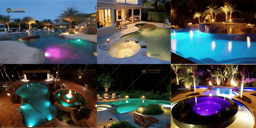 đèn âm nước đổi màu