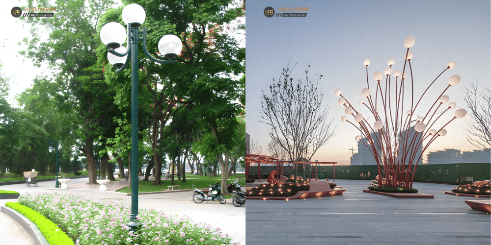 cột đèn chiếu sáng công viên 