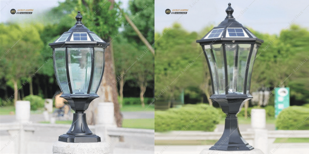 Đèn Trụ Cổng Năng Lượng Mặt Trời hiện đại