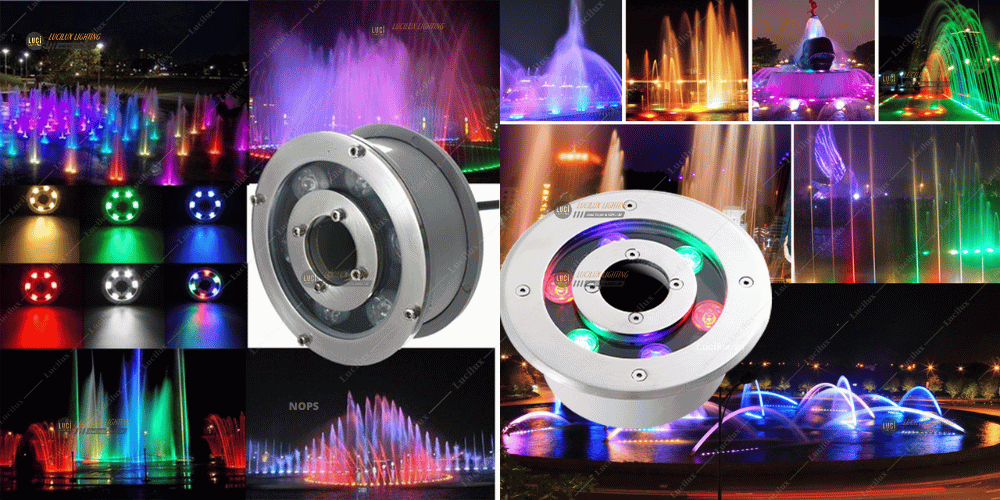 Đèn âm nước dạng bánh xe 6W