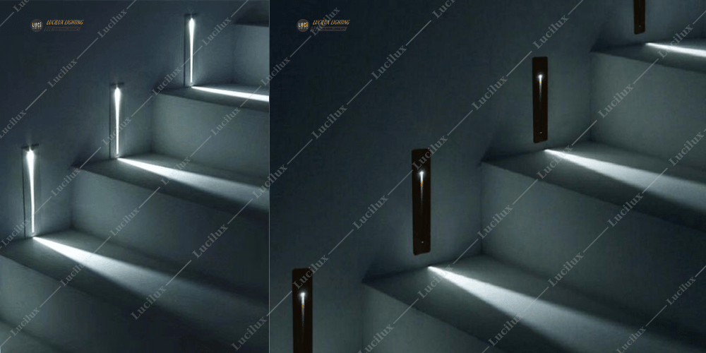 đèn rọi cầu thang chữ nhật góc hẹp