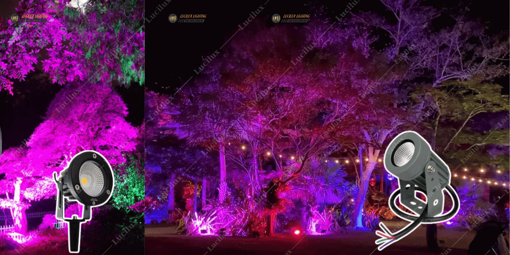 đèn chiếu cây COB đỏi màu