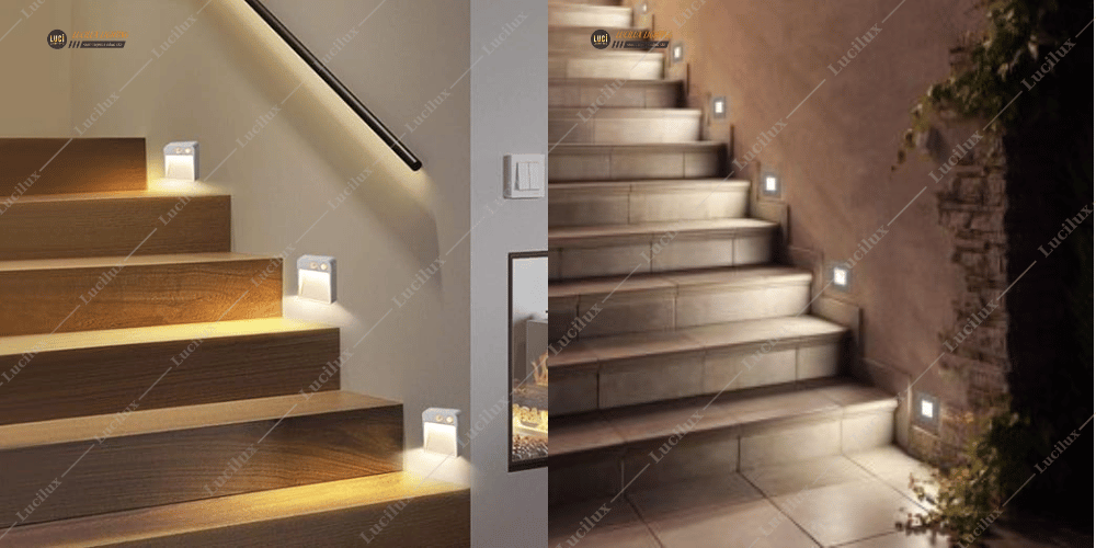 đèn rọi cầu thang vuông