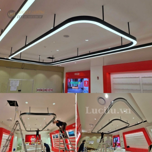 Thanh nhôm đèn led âm tường