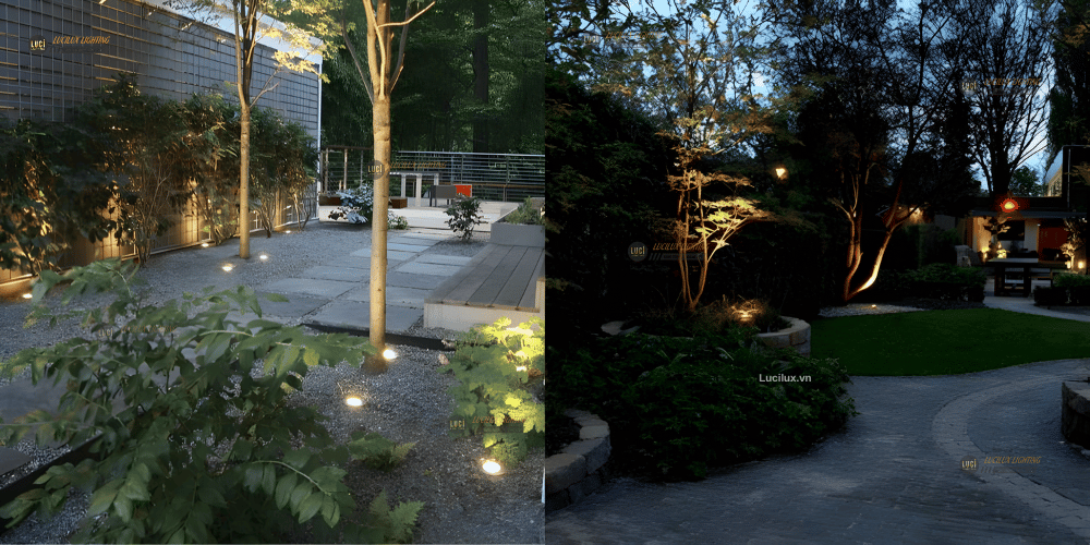 đèn âm đất ngoài trời