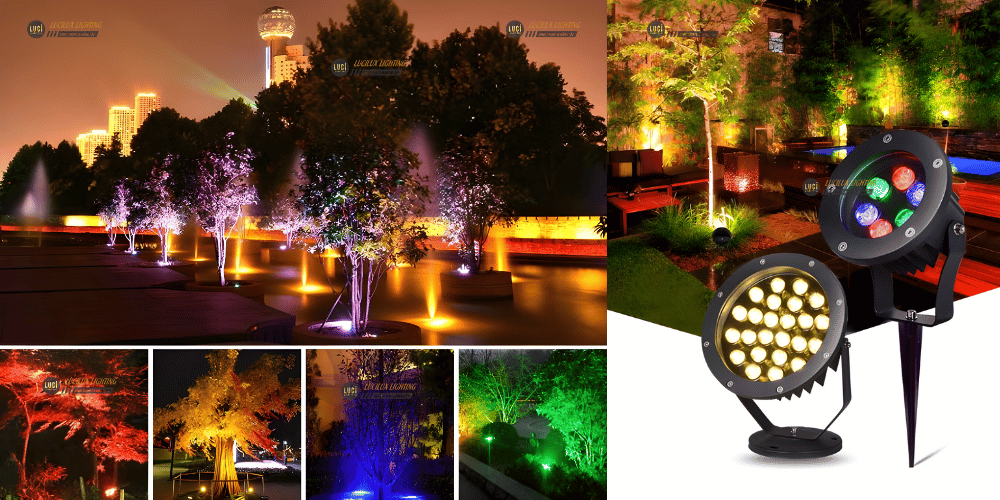 đèn cắm cỏ, đèn chiếu cây