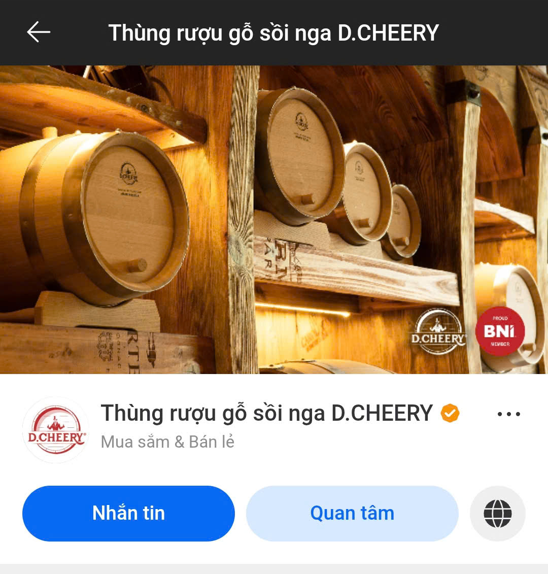 Kenh Zalo thung ruou go soi Nga D.CHEERY - mobile ver