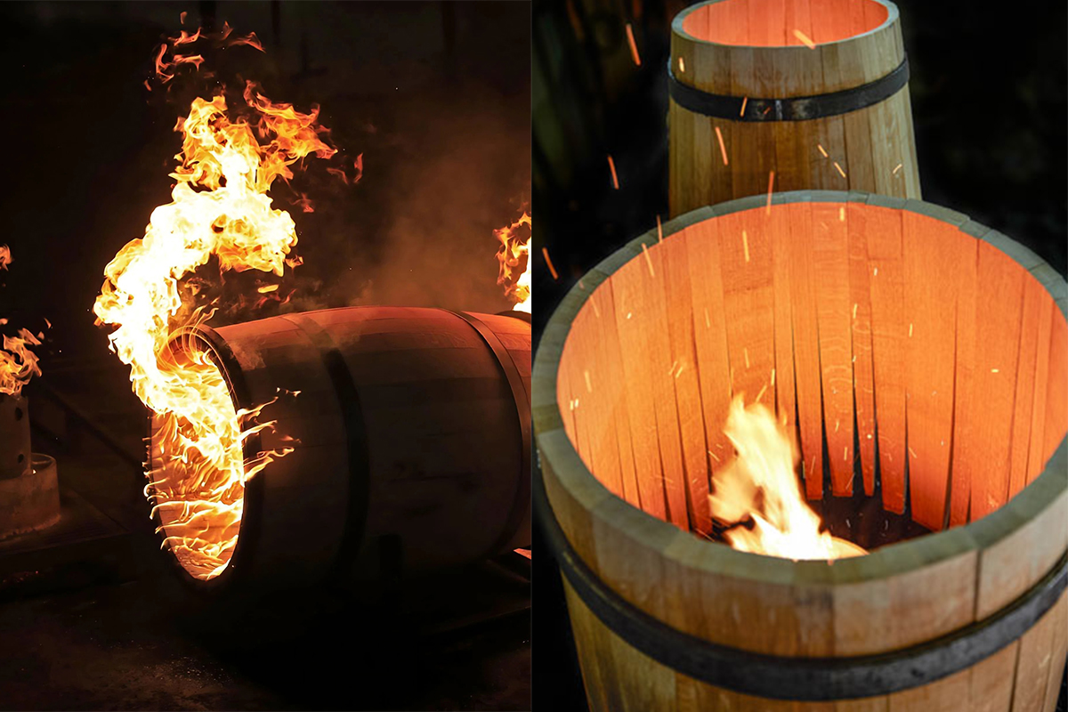 Nướng và đốt cháy than trong thùng