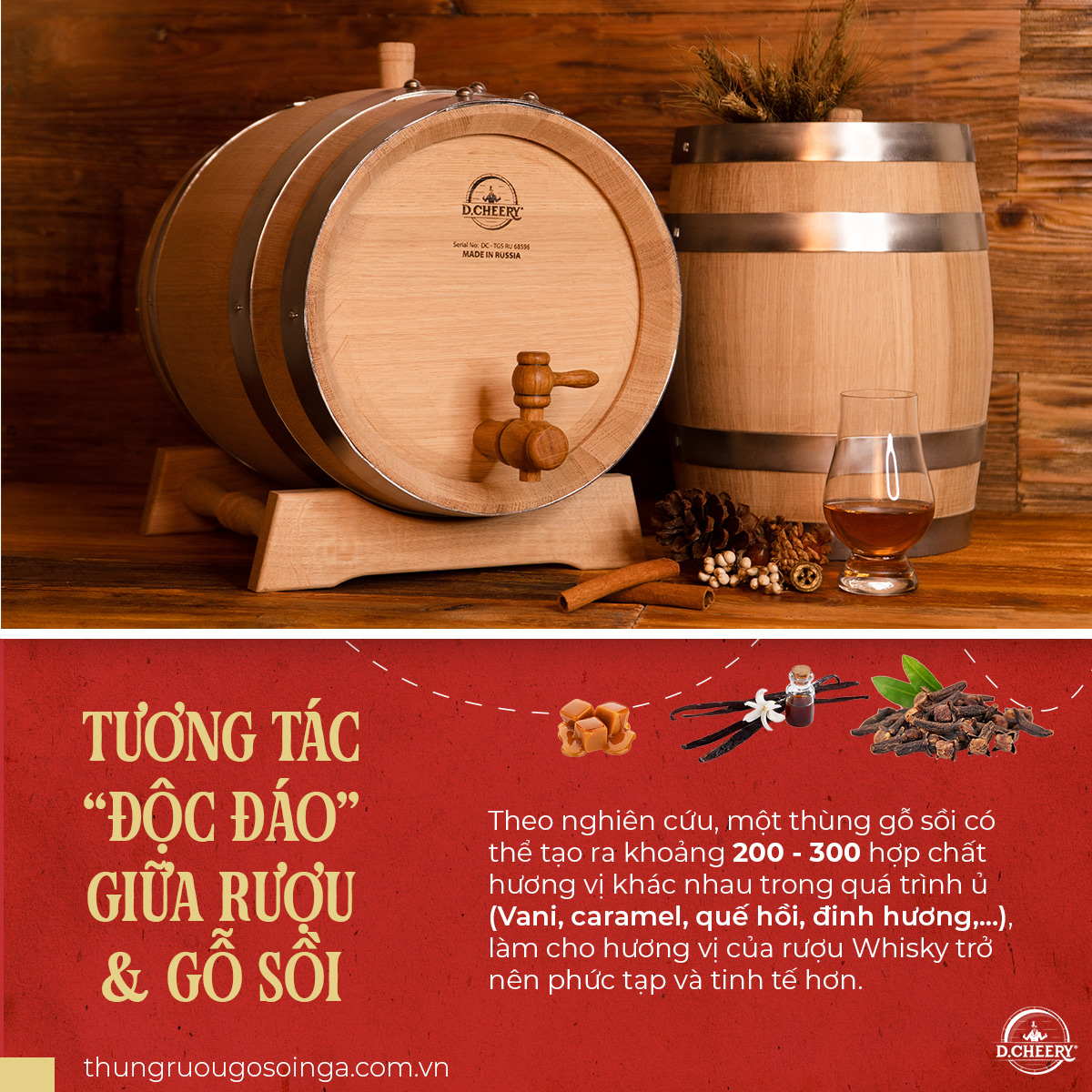 tương tác độc đáo giữa rượu và gỗ sồi