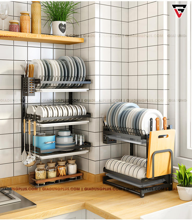 Kệ úp chén bát đĩa & ly cốc đặt bàn bằng INOX Tiggang | Mẫu đẹp và sang trọng