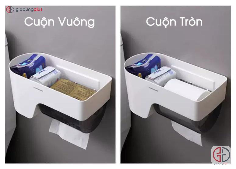 kệ đựng giấy vệ sinh sử dụng được cho cả giấy vệ sinh cuộn tròn và cuộn vuông