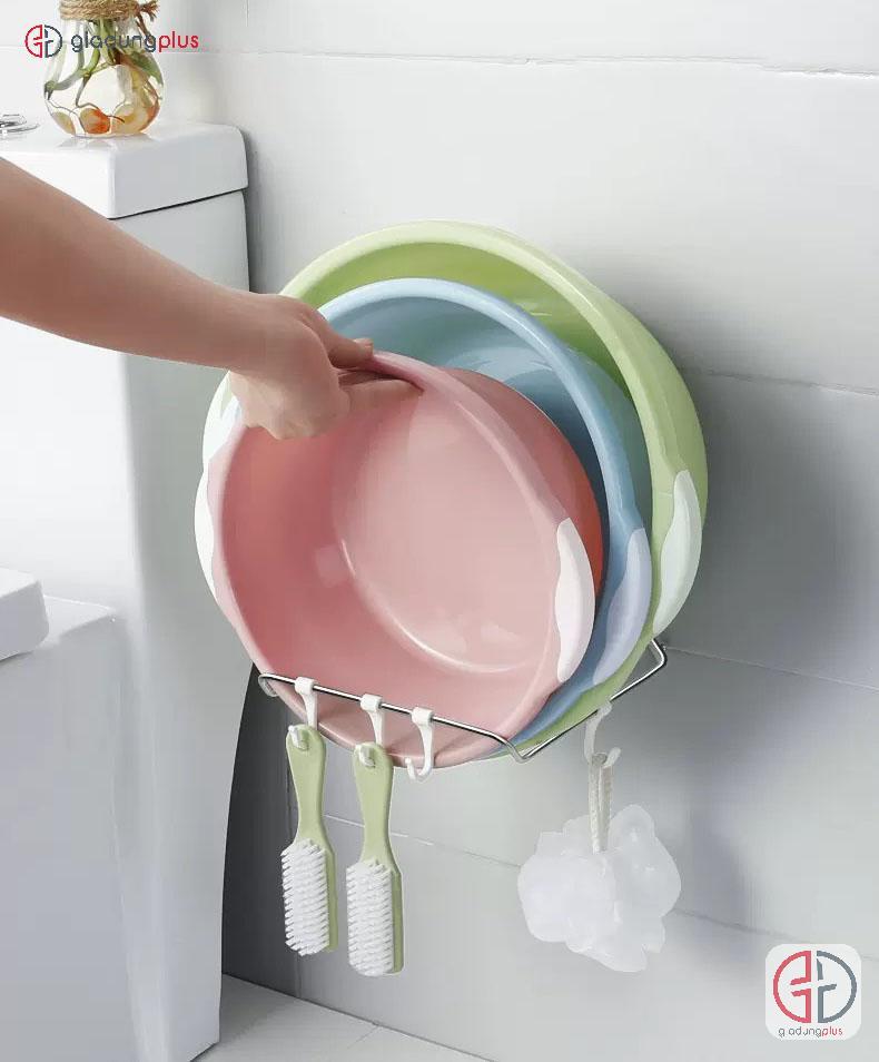 Giá treo thau chậu dán tường ShuangQing có thể treo 1 lúc nhiều chậu lồng nhau