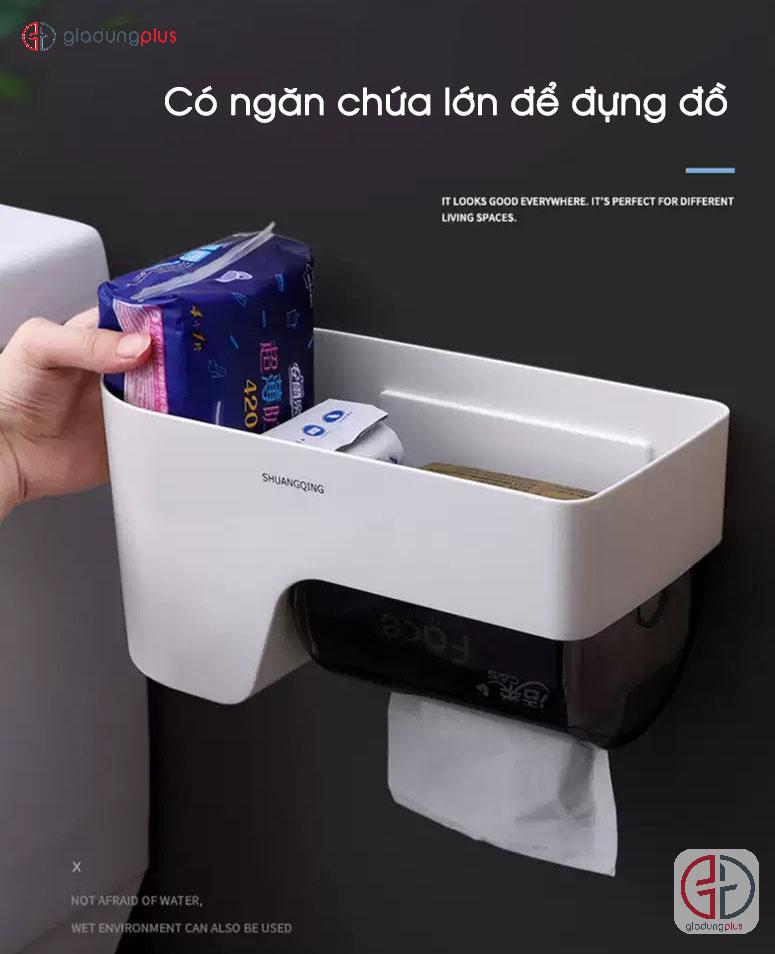 hộp đựng giấy vệ sinh mẫu 2 của shuangqing có ngăn chứa đồ rộng để đựng băng vệ sinh, băng cá nhân, khăn giấy