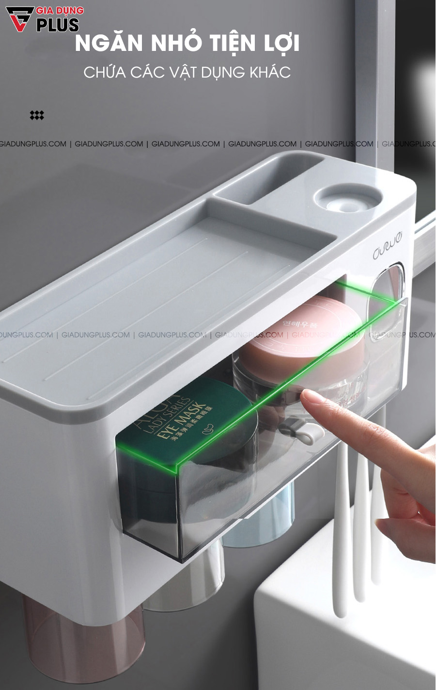 Giá kệ để đồ treo phòng tắm có ngăn nhỏ tiện lợi để các vận dụng khác