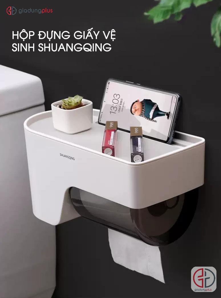 Hộp Đựng Giấy Vệ Sinh Dán Tường Nhựa ABS Chống Thấm Nước - SHUANGQING